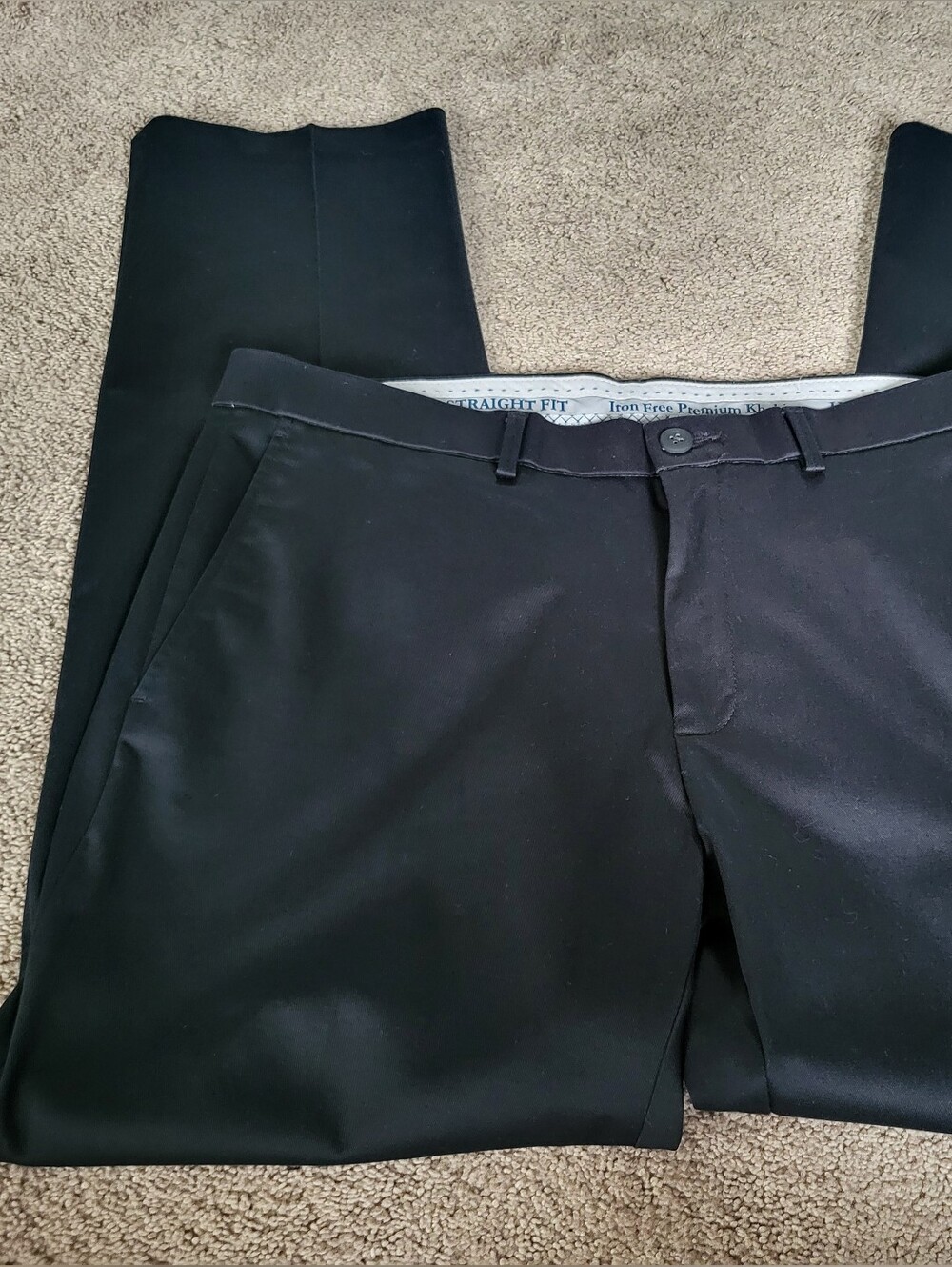 Mens Straight Fit Iron Free Khakis